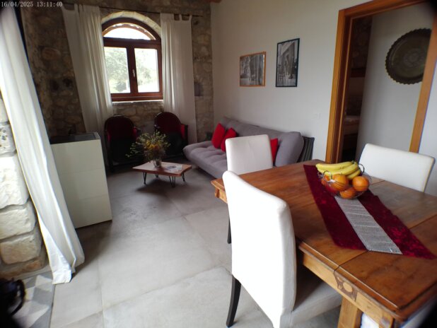 Grundriss der Casa Ulivo mit Wohnbereich, Schlafzimmer und Bad